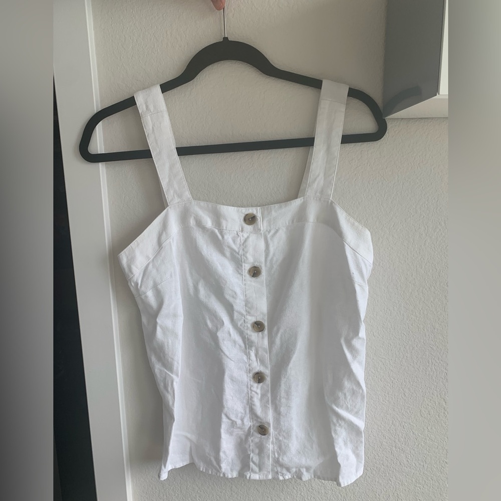 J. CREW white tank top with buttons